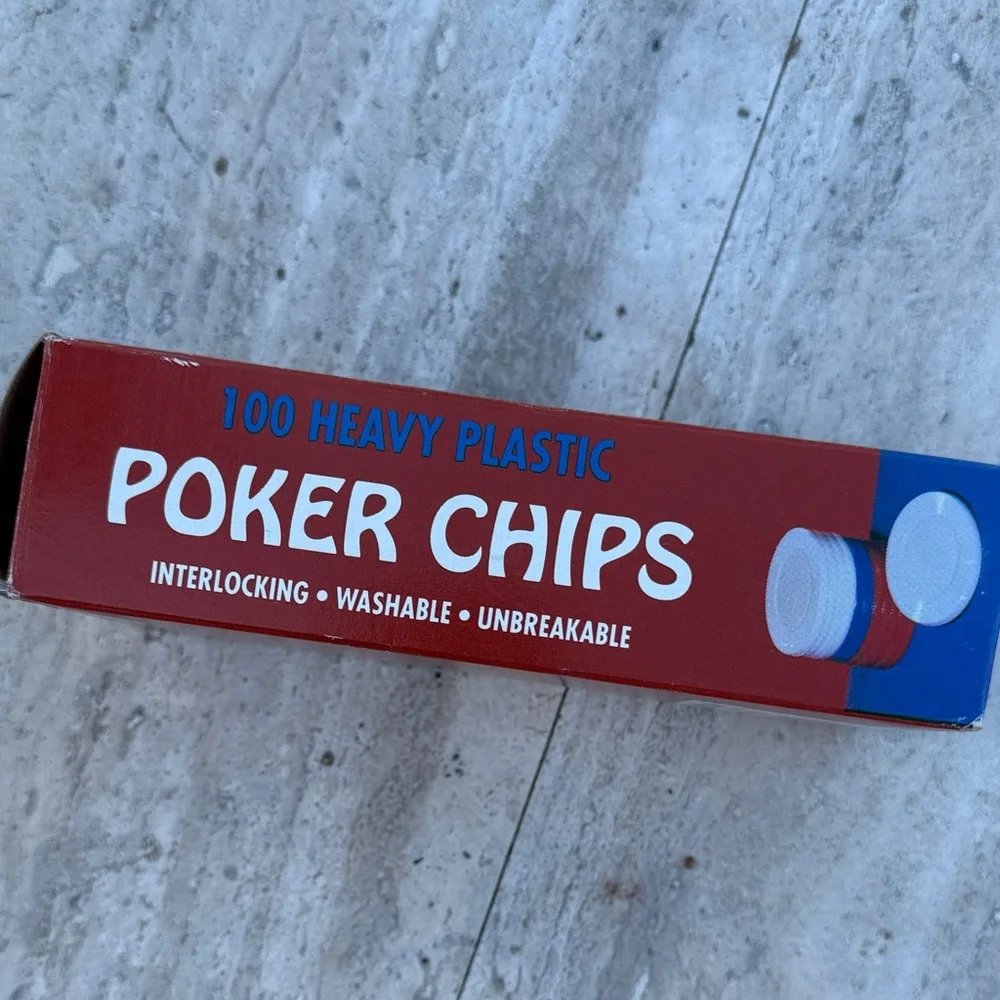Heavy Plastic Poker Chips Set - Red, Blue, White